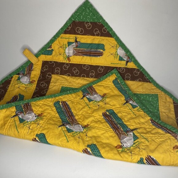 Roadrunner Lizard Cactus Fabric Quilt Square Charley Harper Organic Cotton 21x18 - Picture 2 of 9